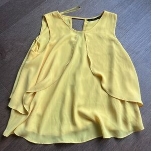 Zara Basic Yellow Sleeveless Women's Top